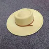 Szerokie brzegowe kapelusze wiadra byk nubuck skórzany kapelusz fedora 9.5 cm Nowe materiały paski pasa mens wieprzowe ciasto damskie yq240403