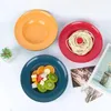 Pratos de sobremesa tigelas jantar tigela salada frutas pequenos pratos laterais decorativos seguro inquebrável reutilizável louça placa circular