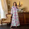 Etnische kleding Saoedi Dubai Spring moslim dameskleding Arabische mode bedrukte strass jurk bescheiden Vestidos Largos