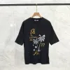 Tshirt斜めプリントティーショートスリーブトップセル高品質の純粋なコットトレンドパーカーfi men tshirts衣類刺繍文字グラフィックコット＃