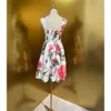 Sleeveless Womens Carnation Print Mini Dress