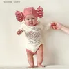 Rompers 4993B Newborn Clothes Baby Bodysuit 2023 Spring Autumn Cute Pink Candy Girls One Piece Clothes Climing Clothes with Hat L240402