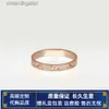 Topkwaliteit 1to1 originele vrouwelijke ontwerper Carter High Edition 18K Rose Gold Vgold Full Sky Star Full Diamond Love Wide en Smal Original Designer Logo Engrave Ring