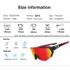 Lunettes de soleil Queshark femmes hommes polarisé 3 lentilles Set Cycling Sunglasses Sports Mtb Bicycle Eyewear Riding Road Road Bike Lunes Goggles Qe42