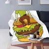 Dekens hamburger man gooi deken 3D geprinte bank slaapkamer decoratieve kinderen volwassen kerstcadeau