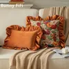 Oreiller américain léger luxe détachable et couverture de canapé lavable Instagram orange rouge 50 avec noyau