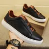 Genuine Leather Men's Italian New White Casual Shoes Non-slip Outdoor Comfortable Men Sneaker Sport Tennis Designer Shoe 6191