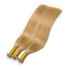 Extensions Nano Ring Micro Pärla Loop Human Hair Extentions 100% Real Remy Hair Natural Machine Made Straight Pure Color Prebondered Nano Tips