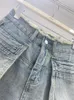 Женские джинсы Burrs с кисточками, джинсовые шорты с большими карманами для женщин, 2024, высокая талия, утягивающие брюки оригинального дизайна, без пояса