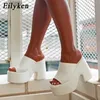 Klänningskor Design Wedge Platform Women Sandals 2024 Summer Fashion Chunky High Heels Party Sandalias de Mujer H2404038FY5