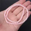 Natürliche Rosenquarz Steinperle Rosa Kristall runde Facetten Rondelle Lose Perlen Passform Schmuck Making DIY Armband Halskette Accessor