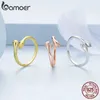 Bandringen Bamoer 925 Sterling Silver Embrace Ring Warm en Loving Women 18K Metal Textuur Goud verstelbare ring