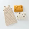 Custom Baby Name Cotton Sleeping Bag Vest Autumn and Winter Thick Pure Cotton Gauze born Sleeping Bag Baby Kick-proof Quilt 240322