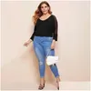 Womens Plus Size T-Shirt Mesh Patchwork Summer Spring Elegant Top Women Y V-Neck Black Off-Shoder Female Large Blouse Tee 7Xl 23Gj Dro Dhdam