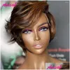 Lace Wigs Braizilian Remy Hair Pixie Cut Human 13X4 Front Wig Short Bob Highlight Hd Transparent Frontal Drop Delivery Products Otzzx