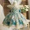 Abiti da ricamo ragazze eleganti per bambini principessa per baby browlewerle in pizzo da sera in pizzo abito da sera costume da cerimonia 231124 231124