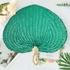 Decorative Figurines Style Hand Mosquito Straw Heart Made Fans Woven -woven Shaped Repellent Leaf Palm Chinese Summer Cooling