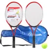 Set of 2 Teenagers Tennis Racket for Children Youth Beginners Training Nylon Network Cable Whth Free A Stretchless Ball 240401