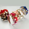 Bandanas Flower Faux Pearl Headband Vintage Luxury Women's Hair Hoop With Fake Rhinestone Decor Wide For Colorful