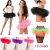Urban Sexy Dresses Sexy Adult Womens Half Skirt 5 Layers Tulle Puffy Skirt Ballet Short Party Nightclub Mini Skirt Performance Event Costume 2443