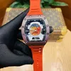 豪華なメンズメカニクス時計リチャM腕時計レジャーメンズ透明シェル自動機械時計パーソナリティフルホロークリスタルO5L9