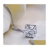 Collane a pendente 925 sterling sier love cube diamond s925 cristallo splendente istruzione quadrata collegamento chans girocollo collana matrimoniale vintage dhgqb