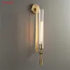 Wandlamp postmoderne lampen retro vintage glazen buis blaker goud Scandinavische woonkamer slaapkamer veranda gangpad eetkamer decor licht