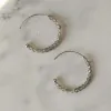 Earrings LiiJi Real 925 Sterling Silver Earring Real Turquoise Labradorite Larimar Hoop Earring for Women Jewelry Dropshipping