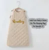 Custom Baby Name Cotton Sleeping Bag Vest Autumn and Winter Thick Pure Cotton Gauze born Sleeping Bag Baby Kick-proof Quilt 240322