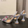 Kleiderschuhe Bowknot Crystal Denim Pumps sexy spitze Zehen High Heels Frauen Sandalen Prom Party Spring Zapatillas de Mujer H240403