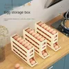 Slide Egg Storage Box Kylskåp Sidan Dörrförvaring Box Egg Rolling Food Grade Egg Holder Tray Automatic Egg Rolling Egg 240328