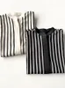 Blouses pour femmes Femmes Silk O-Leck Ol Blouse Loues Mouches longues Stripes irrégulières Boutons couverts en vrac Bureau de bureau Shirts and Tops 2024