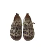 Notes de carnet Chaussures pour enfants 2021 Spring New Garçons and Girls Retro Leopard Print Small Le cuir Chaussures Kid Fashion Round Headred Bean Single Shoes