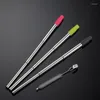 Drinking Straws Portable Straw Set 304 Stainless Steel Metal Reusable Travel Collapsible With Brush Carry Case