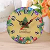 Wall Clocks Christmas Clock Xmas Party Decorative Round For Bedroom Living Room Without Battery