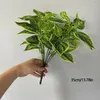 Dekorative Blumen 35 cm 7 Gabeln Künstliche Pflanzen gefälschte Blattpflanzenwand Plastik Scindapsus Blätter Blumen kleiner Kriecher für das Hausgartenbüro