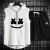 Tracksuits voor heren 2024 Zomerheren Mens spier Hoodie Vest Mouwloze bodybuilding Gym Training Fitness Shirt Hoge kwaliteit Hip Hop Sweatshirt Pak