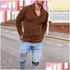 Mens Sweaters Sweater Cardigan Autumn And Winter Solid Color Button Europe The United States Casual Large Size Drop Delivery Apparel C Ot2Sr