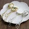 NEW Food Tong Gold-plated Snack Cake Clip Salad Bread Pastry Clamp Baking Barbecue Tool Fruit Salad Cake Clip Kitchen Utensils