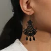 Nieuwe Europese en Amerikaanse oorbellen Noblewoman's Noble Antique Black Tassel Lace Earring accessoires