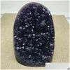 Konst och hantverk 3501200G Natural Amethyst Cluster Quartz Crystal Geode Prov Healing T2001177375931 Drop Delivery Home Garden Arts, DHWBM