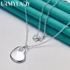 Hängen Urmylady 925 Sterling Silver Love Heart 16/18/20/22/24/26/28/30 Inch Pendant Necklace For Women Wedding Party Fashion Jewelry