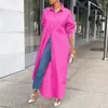 Kadınlar Gömlek Rüzgar Tabanlı Elbise Çok yönlü etek Şık Sonbahar Kış Düz Renk Uzun 240322