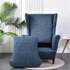 Stoelhoezen print elastische vleugelklep spandex hellende fauteuil single relax wingback sofa slipcovers met zitkussen