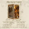 cutebee木製の本隅棚インサートキットミニチュアビルディングキットマジックナイトアレーブックシェルフ付きブックエンドギフト