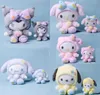 2022 Animaux en peluche Cinq types de jouets en peluche de dessin animé entier Belles poupées Kuromi de 25 cm et porte-clés de 15 cm 7296731