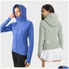 Yoga Outfit LL-DJ028 Brand Womens Esercizio Fitness Wear Hoodies Sports Deal Gusse esterne Abbigliamento Outdoor ADT Casual Agg che corre a manica lunga Ot6nz