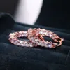 New Luxury High-grade Zircon Fine Earrings Womens Copper Gold Plating Diamond