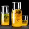 Wine Glasses Water Carafe With Tumbler Glass Cold Bottle Cup Set Large Capacity Bedside Pitcher High-Temperature