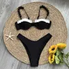 Kvinnors badkläder Summer Swimsuit Women Sexig Bikini Set Push-Up Padded Bra Thong Two Pieces Swimwear Beachwear Bathing Suit Female Sexy Baddräkter J240403